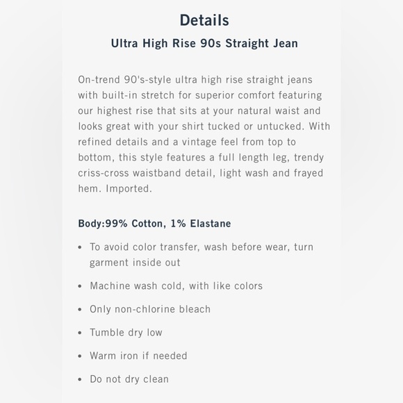 Abercrombie & Fitch Ultra High Rise 90s Straight Jean Size 27/4R - Picture 12 of 13